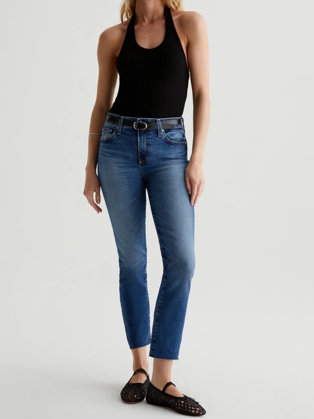 NWT AG Denim Mari Crop High Rise Slim Straight Leg Jean in 14 Years Collector 26